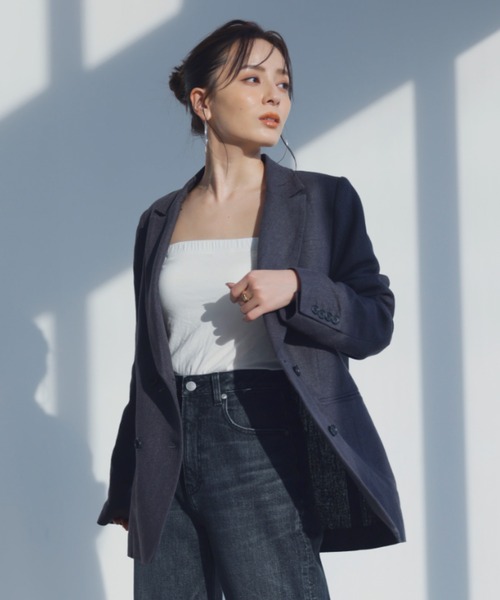 anuans（アニュアンス）の「リネンダブルテーラードジャケット