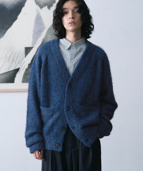 SINSS（シンス）の「Shaggy knit mix cardigan / シャギーニット