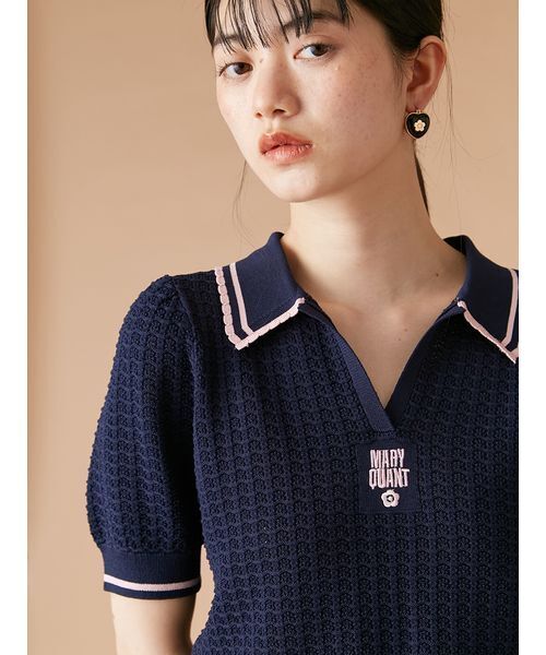 セール】【LILY BROWN×MARY QUANT】シアーポロニットトップス（ニット