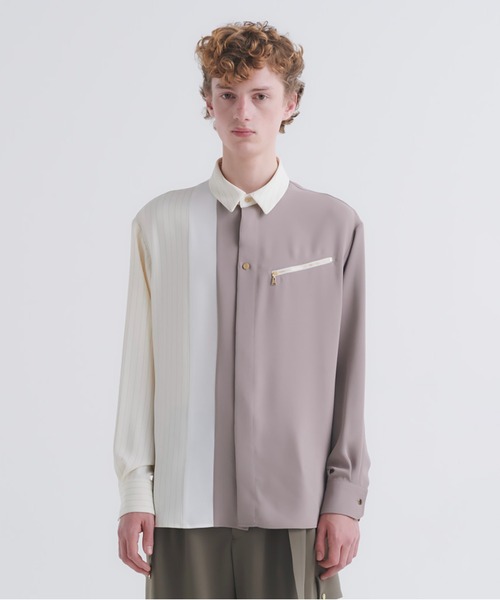 CULLNI（クルニ）の「24-AW-010 / Double Satin Bio Color Zip Shirt