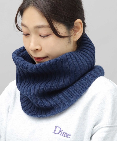 セール】ハイゲージ リブ編み ニットスヌード / リブニット ネック