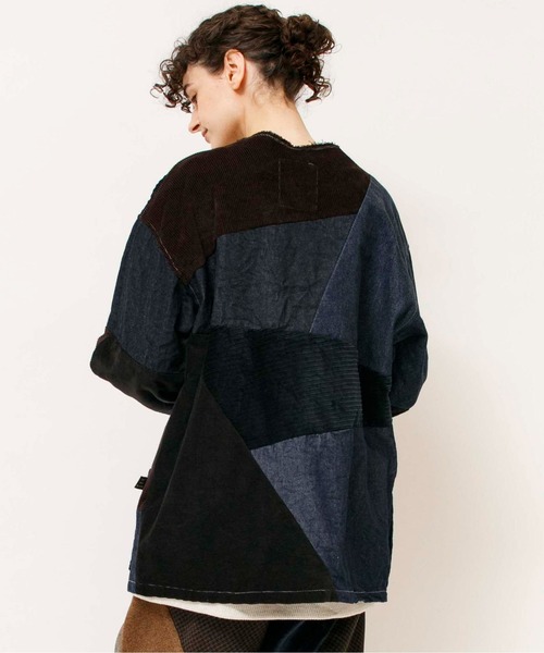 rebear by Johnbull】パッチワークノーカラージャケット | ジョンブル