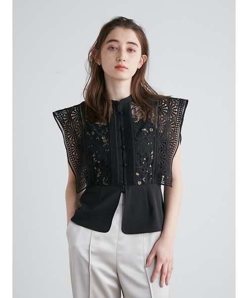 LILY BROWN（リリーブラウン）の「スイッチングレースブラウス（シャツ