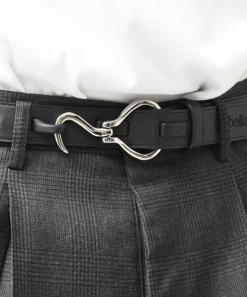 セール】フックバックル ベルト 2サイズ展開（フラッシュシルバー