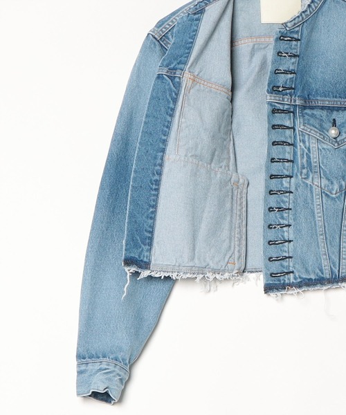 CINOH（チノ）の「デニムパールボタンジャケット（デニムジャケット