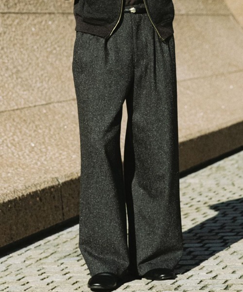 LIDNM（リドム）の「SILK NEP WOOL PANTS（スラックス）」 - WEAR