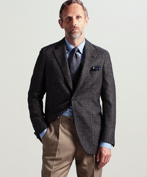 セール】ベビーアルパカウール 2Bシングルテーラードジャケット FERLA