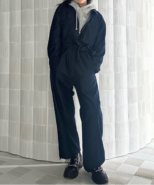 Ameri（アメリ）の「SHINY DENIM LIKE ROMPERS（サロペット