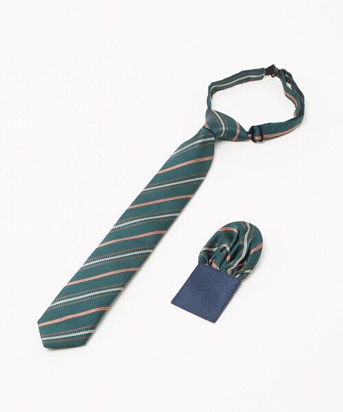 ネクタイ チーフ セット（ストライプ） / キッズ 手洗い可能（ネクタイ