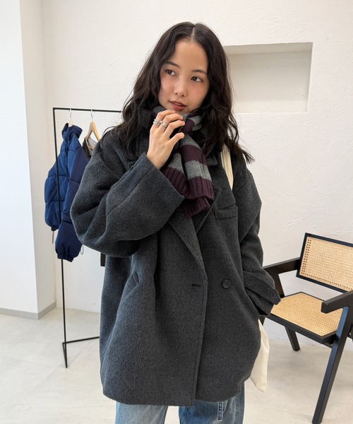 shaggy half coat / シャギーハーフコート（その他アウター）｜MUHET