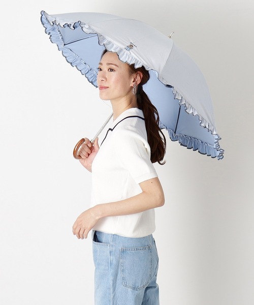 WEB限定】 遮光 晴雨兼用日傘 スカラフリル ワンポイント POLO BEAR