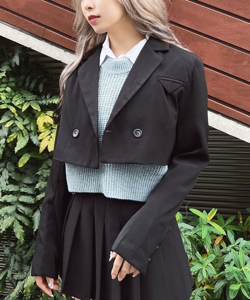 クロップドテーラードジャケット（テーラードジャケット）｜Figments