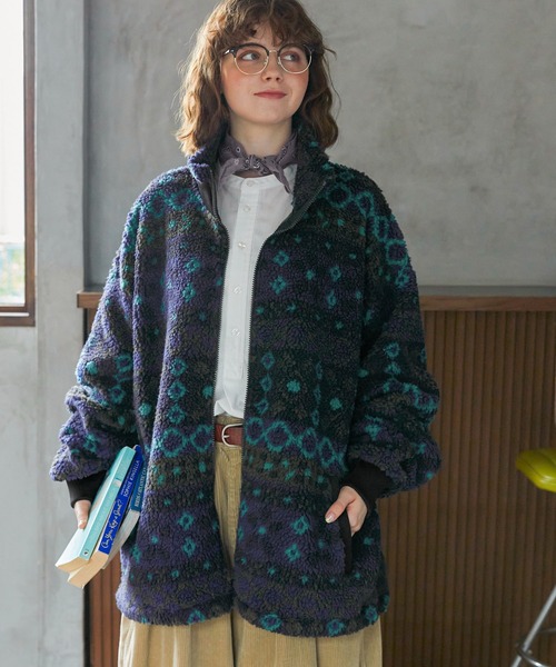 ジャガードボアハイネックジップジャケット MONO-MART LADY'S│MONO