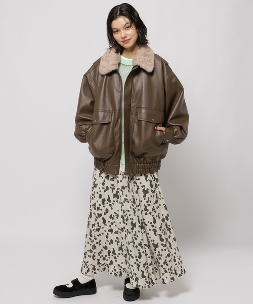 niko and（ニコアンド）の「フェイクレザー2WAYアソートブルゾン