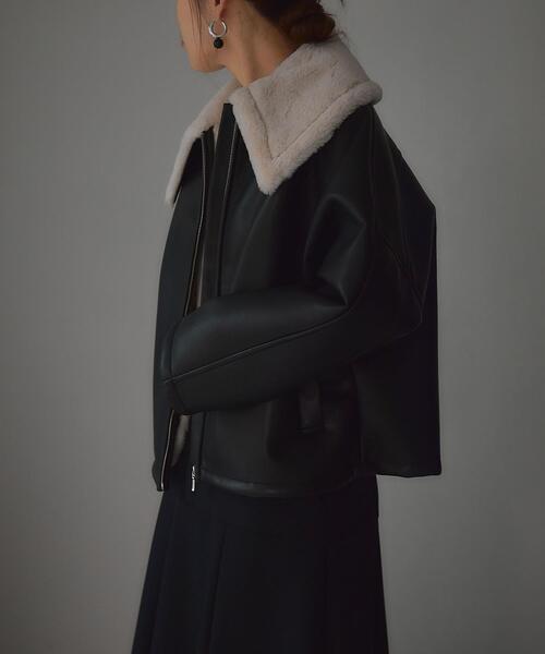 EM ビッグカラー フェイクムートン ジャケット新品タグ付EMME REFFINES