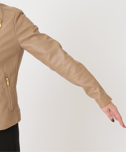 Noble（ノーブル）の「○《追加3》ソフトラムレザーライダースブルゾン