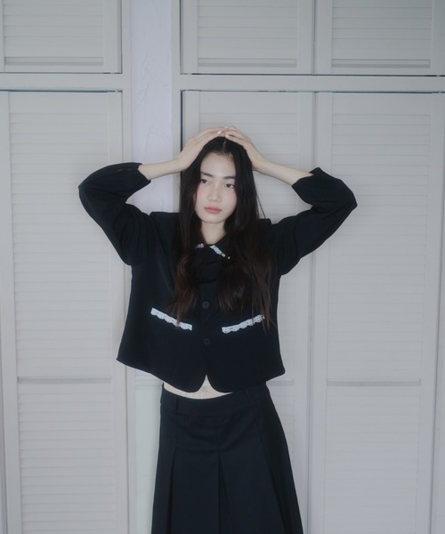 セール】Compact lace jaket / レース付きコンパクトジャケット