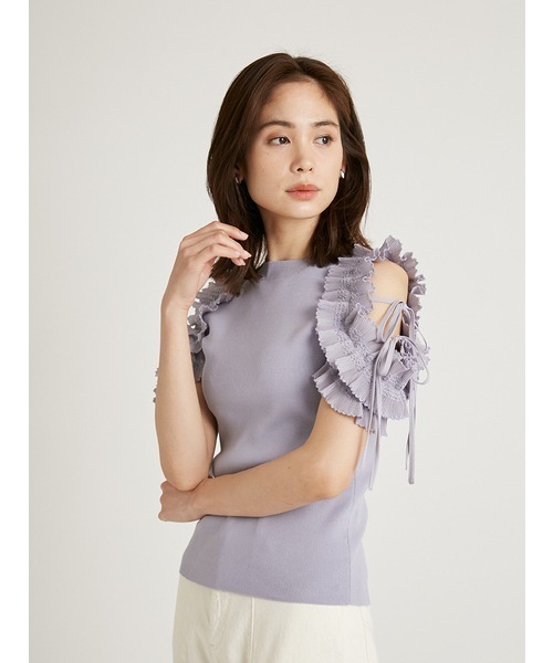 SNIDEL（スナイデル）の「ダブルフリルニットプルオーバー（ニット