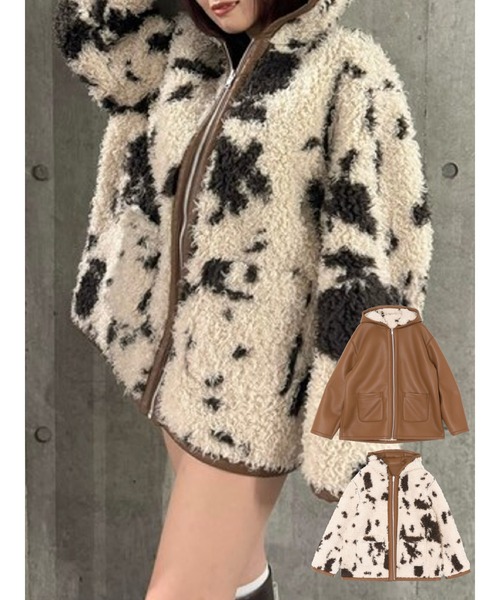 EVRIS（エヴリス）の「リバーシブルフードボアブルゾン（ブルゾン