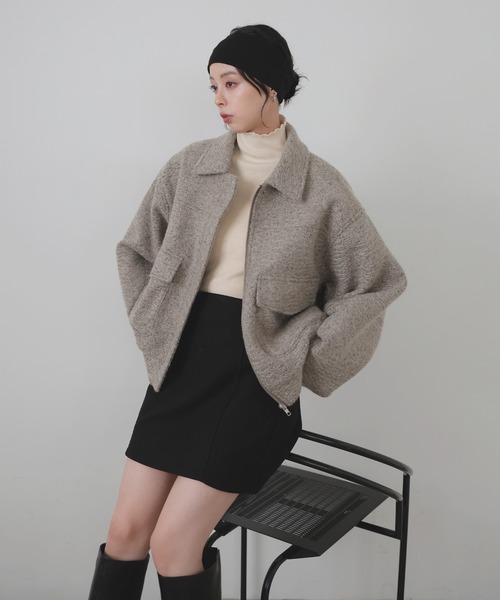 ステンカラーカールシャギーブルゾン（ブルゾン）｜LIAN（リアン）の