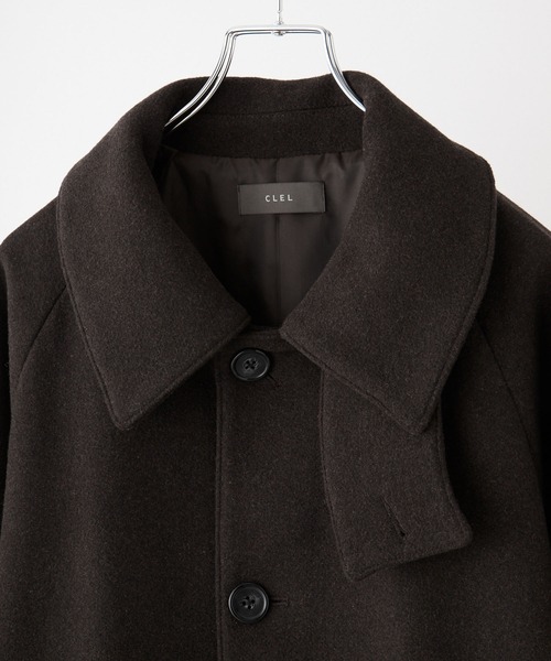 CLEL】Wool Blend Tech Melton Soutien Collar Coat / ウールブレンド