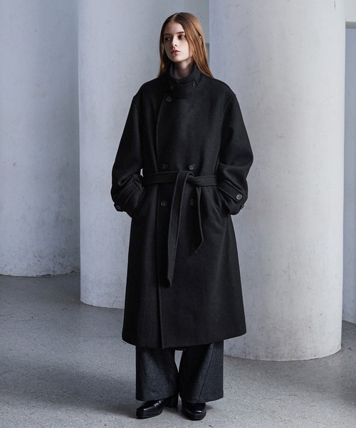 セール】【CLEL】Wool Blend Tech Melton Double Chester Coat