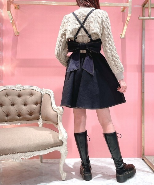 lilLilly（リルリリー）の「バックリボンデニムワンピース（ワンピース