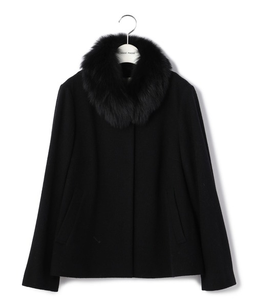 LAISSE PASSE（レッセパッセ）の「ファー衿付きショートコート（ノー