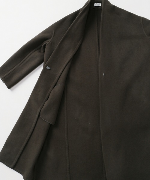 Chloe】ドゥーズィエムクラス ビーバーノーカラーロングコート Chloe