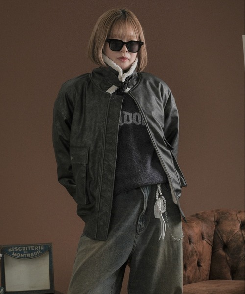 セール】裏ボア合皮ブルゾン（その他アウター）｜sedacle（セダクル