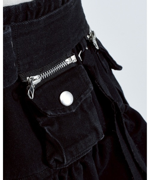 REFLEM/レフレム』カーゴベルト付きデニムフリルスカート（デニム