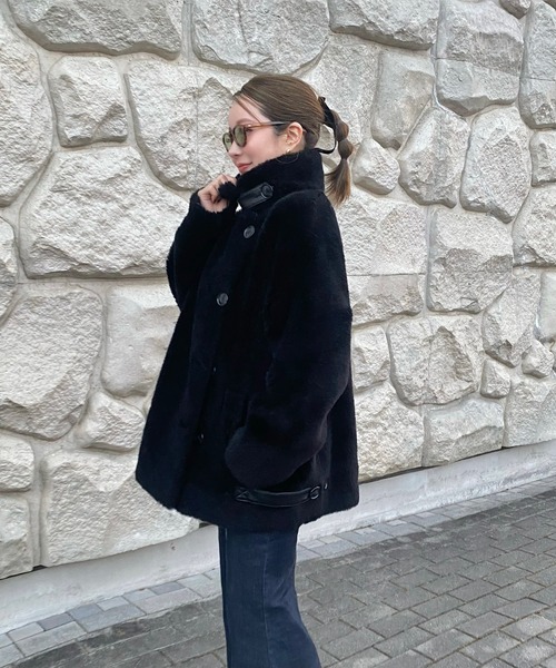 LAULEN（ローレン）の「B3 boa jacket /スタンドカラーボアミドル