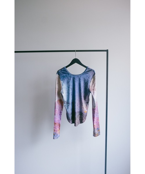 Velour Art Print Top/ベロアアートプリントトップス（Tシャツ