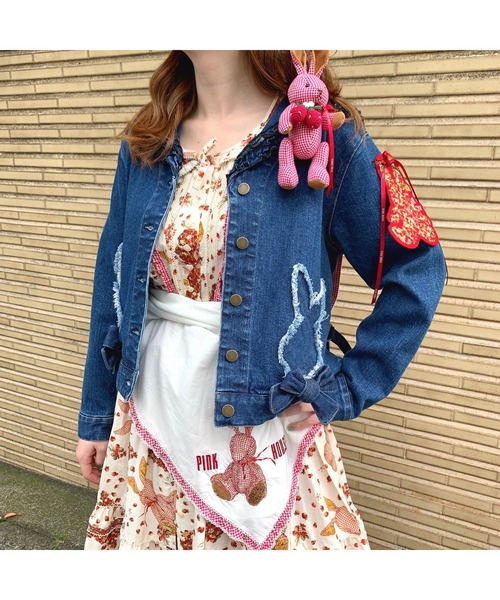 PINK HOUSE（ピンクハウス）の「うさぎアップリケ使いセーラーデニム