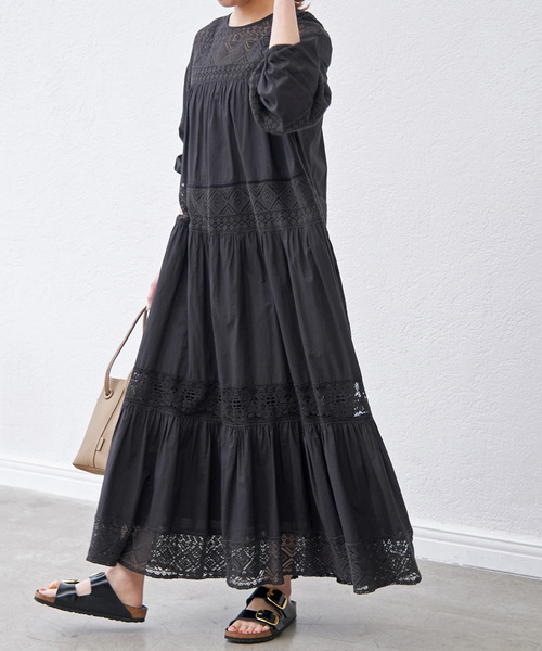 新色有り / 追加》HYUレースギャザーワンピース（ワンピース）｜Spick