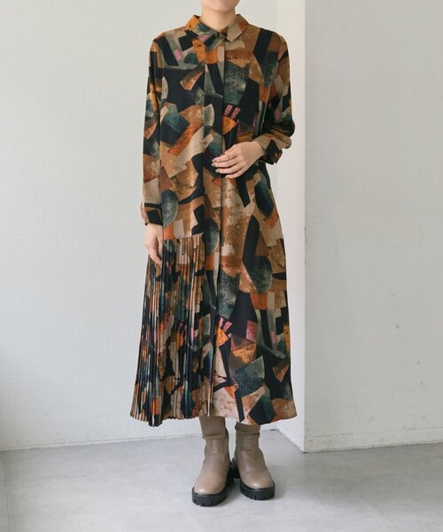 セール】襟付きプリーツワンピース【SUM1 STYLE】（ワンピース）｜ear