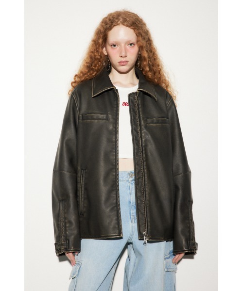 SLY（スライ）の「MICHIXSLY F/LEATHER JKミチスライ フェイクレザー