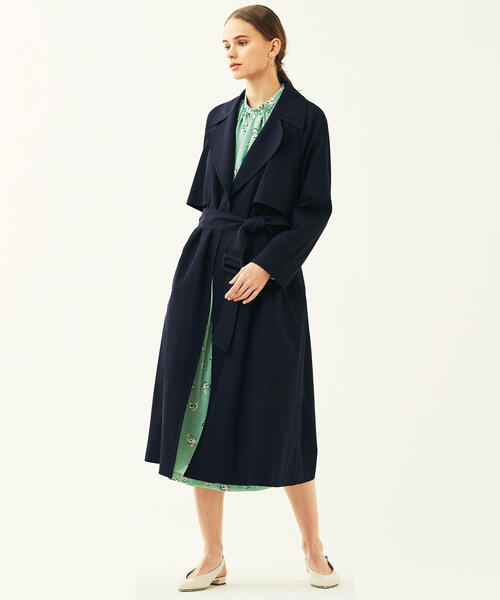 ウールギャバジン ガウンコート（トレンチコート）｜TOMORROWLAND