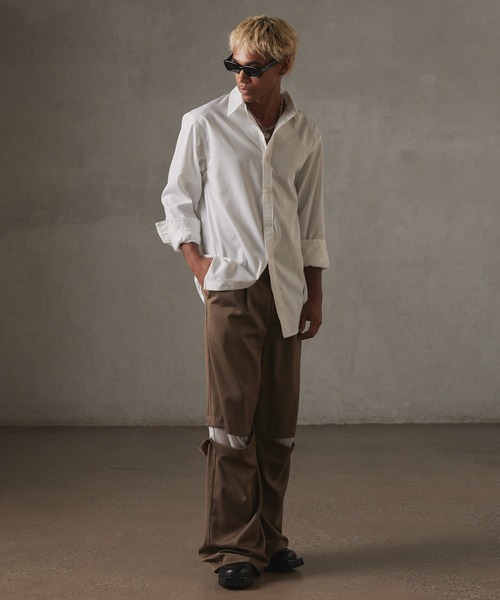 GRANCY】Tulle Layereddesign Slacks / チュール レイヤードデザイン