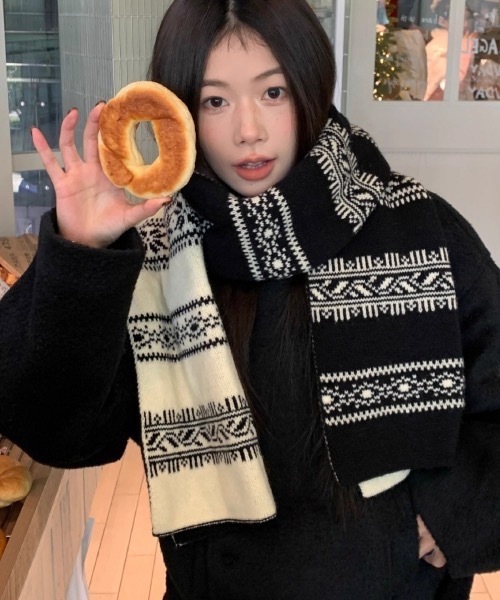 セール】ノルディック柄ニットマフラー（マフラー）｜SHEPP（シープ