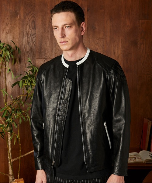 Schott/ショット/NOCOLLAR RACING JACKET/ノーカラー レーシング