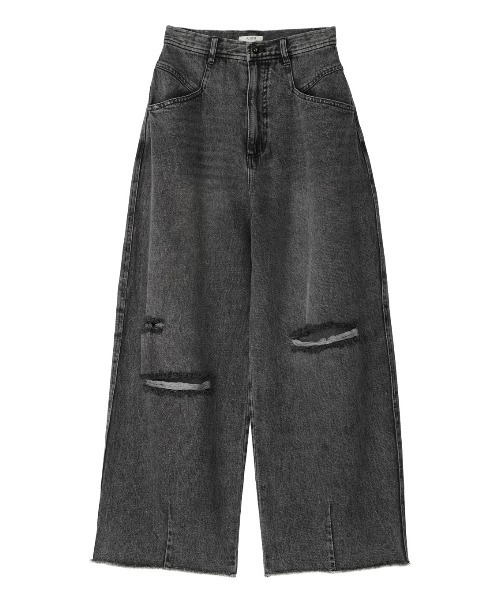 Ameri（アメリ）の「HEART PATCH DAMAGE DENIM PANTS（デニムパンツ