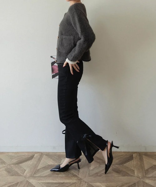 サイドスリットデニムリボンパンツ（デニムパンツ）｜RANCLIC（ラン