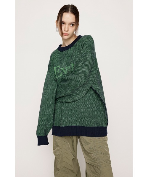 SLY（スライ）の「JQ LOGO OVER KNIT TOPS ジャガード ロゴ オーバー