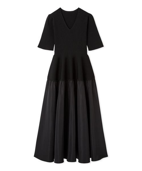 CELFORD（セルフォード）の「ニットドッキングタフタワンピース