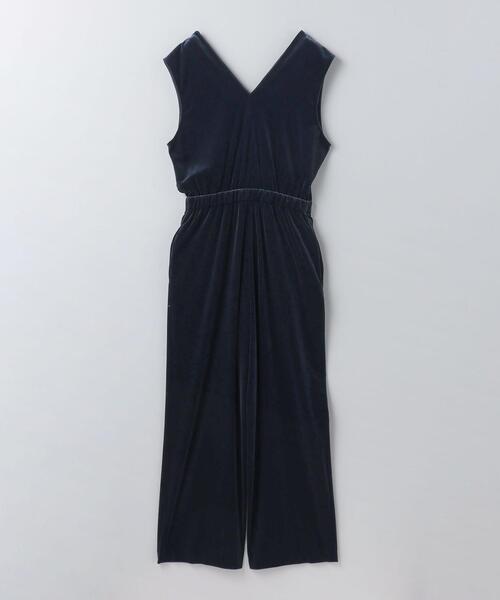 6（ロク）の「＜6(ROKU)＞ベロア Vネック オールインワン（つなぎ