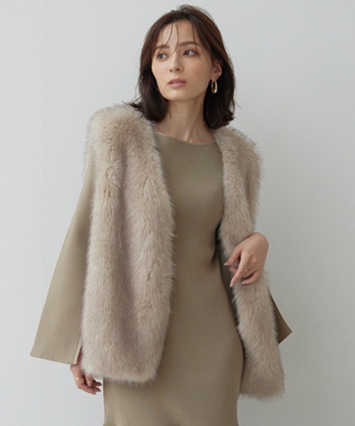 anuans（アニュアンス）の「ショートファーベスト（ベスト）」 - WEAR