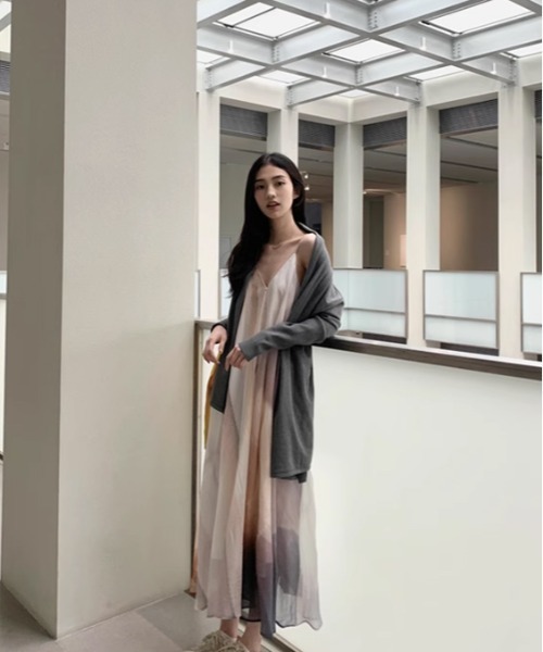 tageechita】アートグラデーションプリント フレアキャミワンピース