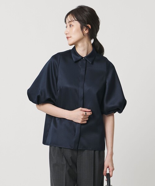 セール】サテン バルーン ブラウス‐ウォッシャブル‐（シャツ/ブラウス