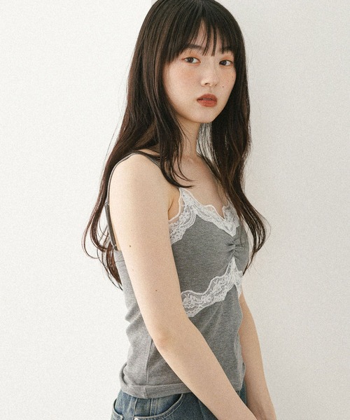 カップ付きレースキャミ 579837（キャミソール）｜Heather（ヘザー）の